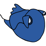 Cartoon blue fish 2